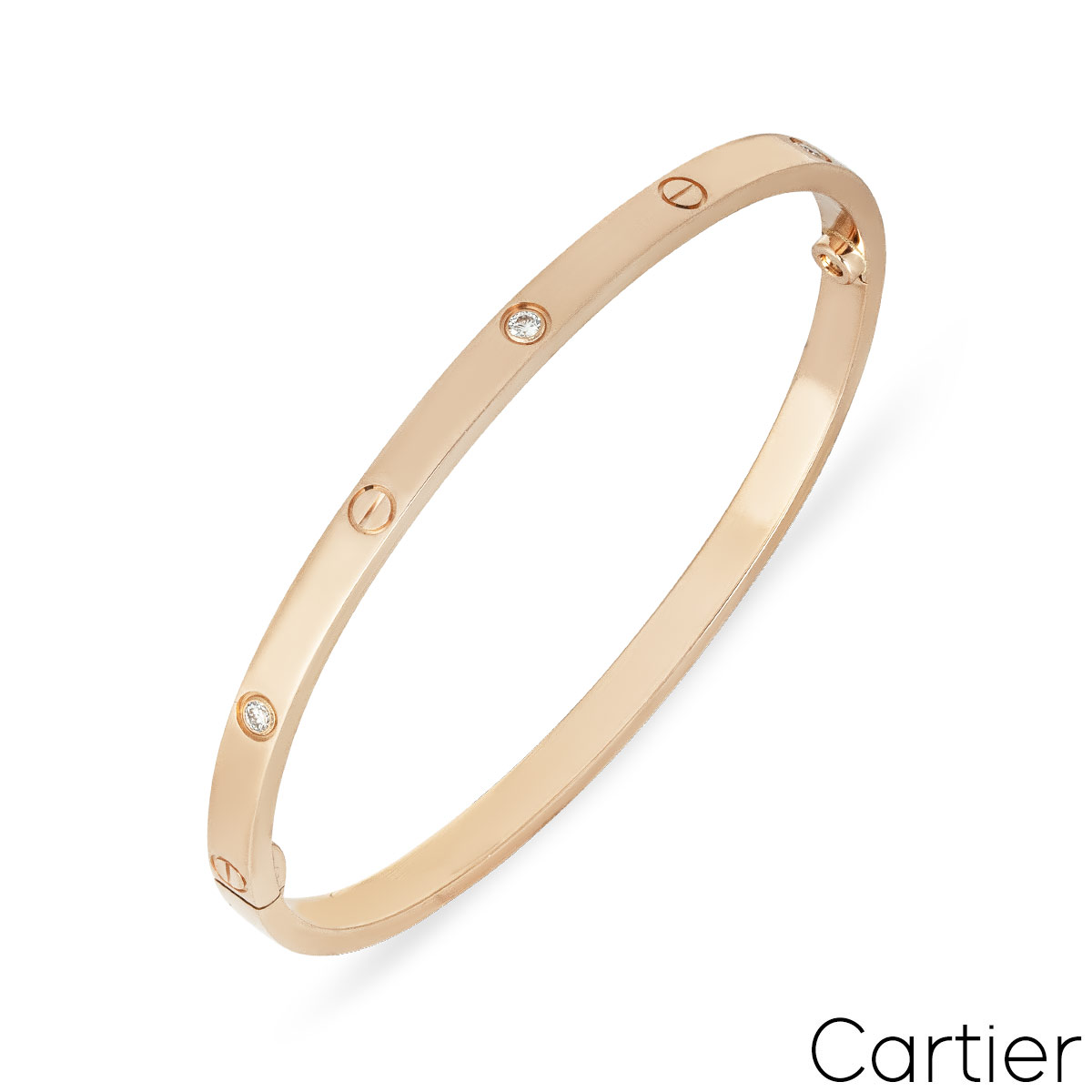 Cartier Rose Gold 6 Diamond SM Love Bracelet Size 20 B6047620